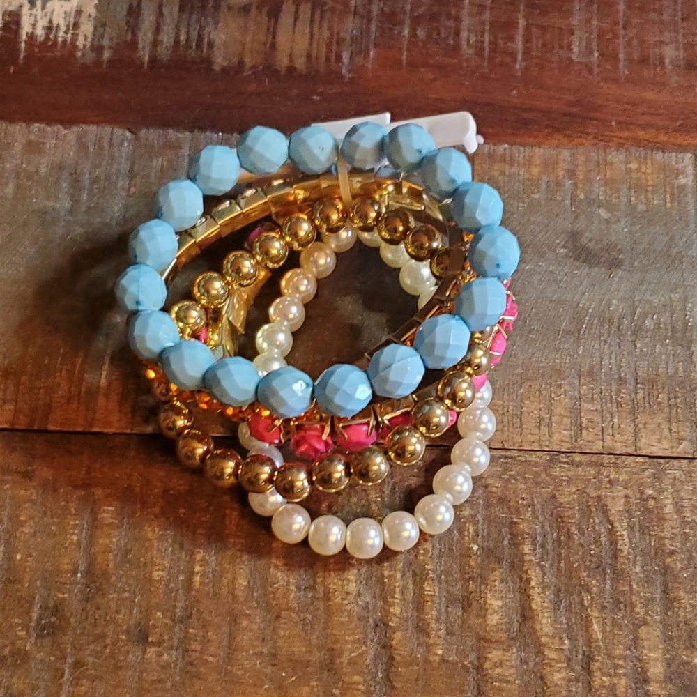 Joe Boxer 5 Lot Beaded Stretch Bracelets